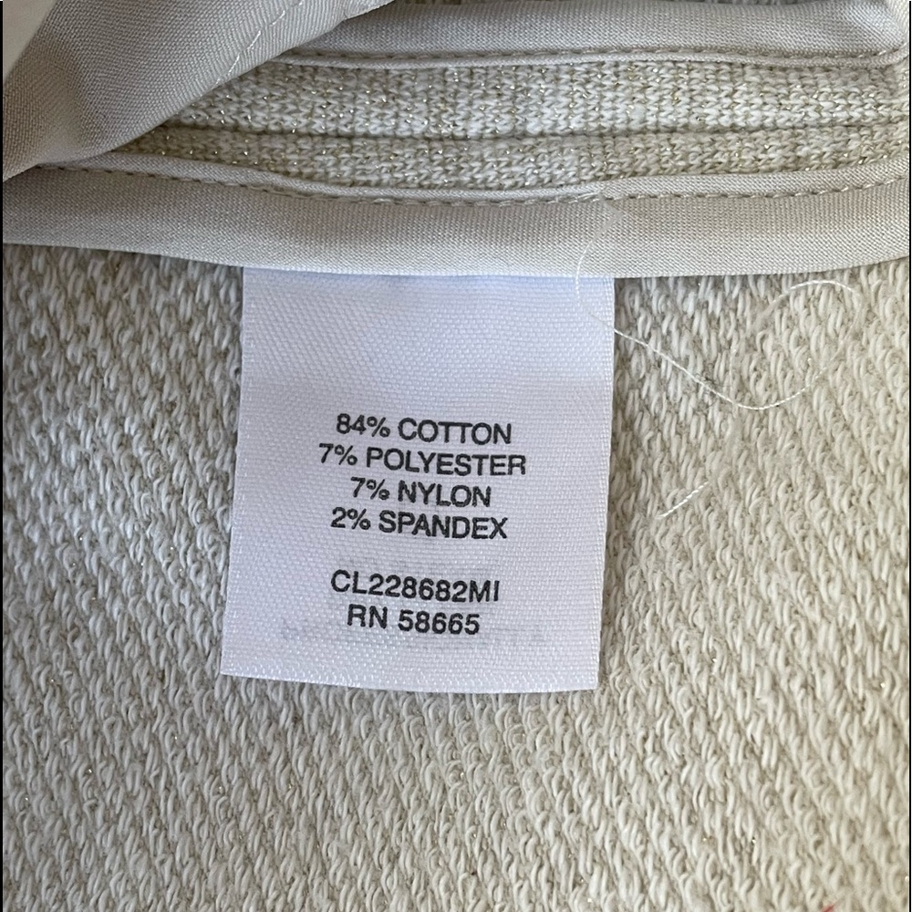 Classiques Entier 3/4 Sleeve Cream Jacket with Subtle Gold Sparkle, XL - Picture 6 of 8